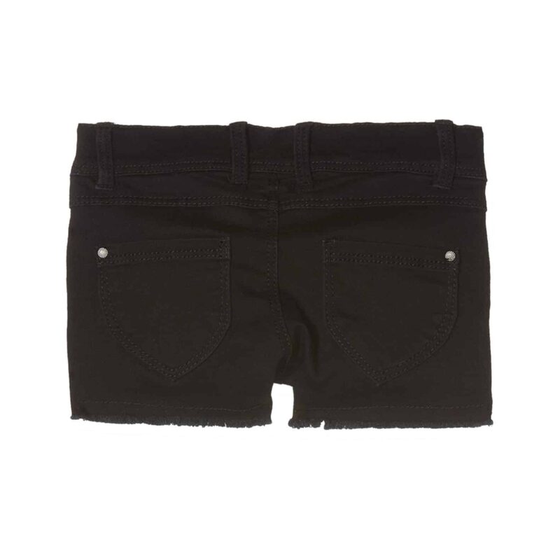 NAME IT Mädchen Jeans Shorts Nittorina Slim DNM Fransen in Schwarz – Detailbild 1 – jetzt kaufen bei Lifetex.eu