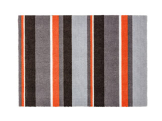SCHÖNER WOHNEN Fußmatte Brooklyn | 66 x 110 cm, Streifen Grau-Orange randlos | Türmatte, Sauberlaufmatte – jetzt kaufen bei Lifetex.eu