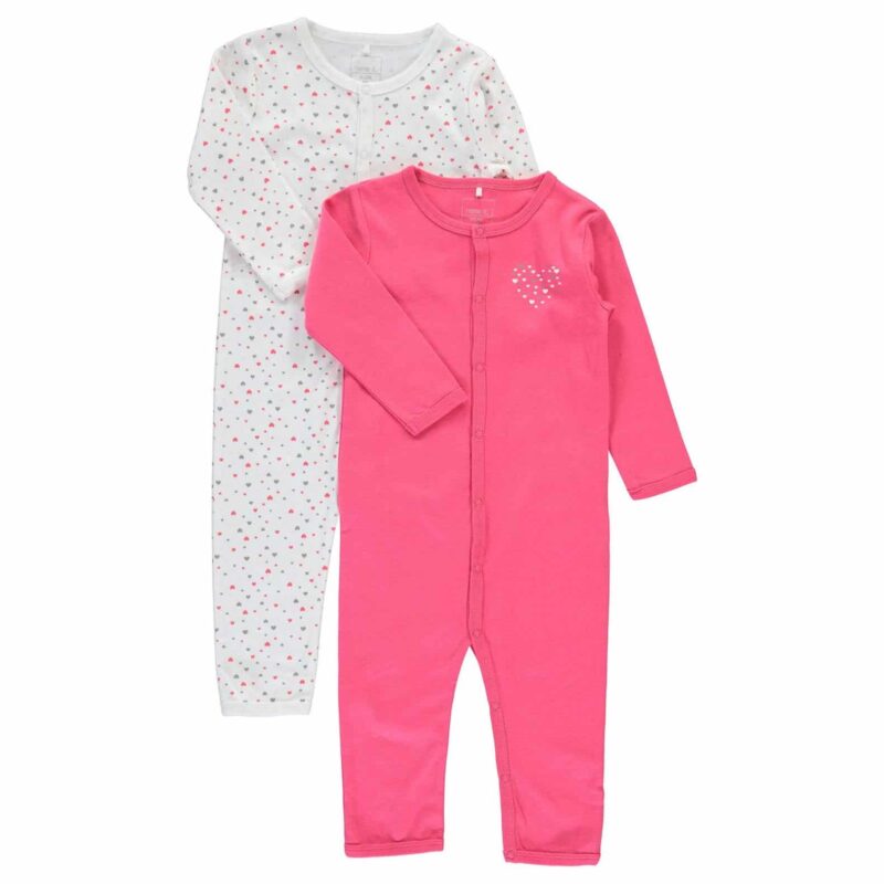 NAME IT 2er Pack Baby-Mädchen Schlafanzug "Herzchen" mit Druckknöpfen – jetzt kaufen bei Lifetex.eu