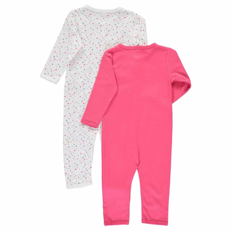 NAME IT 2er Pack Baby-Mädchen Schlafanzug "Herzchen" mit Druckknöpfen – Detailbild 1 – jetzt kaufen bei Lifetex.eu