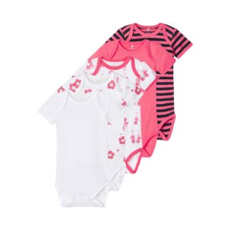 NAME IT 3er Pack Baby-Mädchen Kurzarm Bodies Blumen in Weiß/Violett – jetzt kaufen bei Lifetex.eu