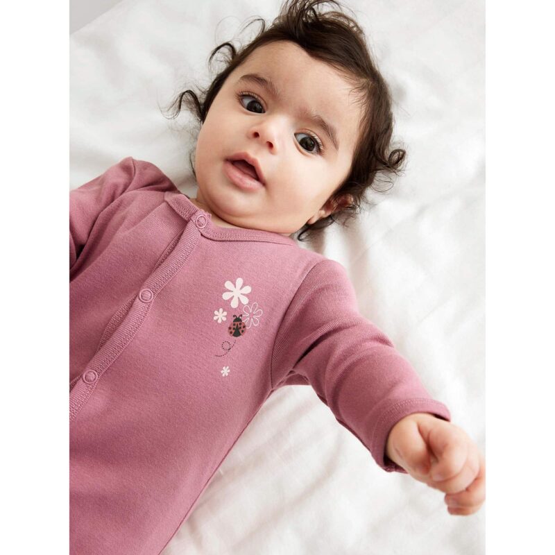 NAME IT 2er Pack Baby-Mädchen Schlafanzug Marienkäfer Schlafstrampler Druckknöpfe in Altrosa – Detailbild 2 – jetzt kaufen bei Lifetex.eu