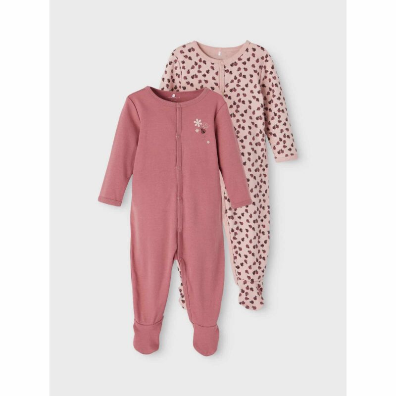 NAME IT 2er Pack Baby-Mädchen Schlafanzug Marienkäfer Schlafstrampler Druckknöpfe in Altrosa – Detailbild 6 – jetzt kaufen bei Lifetex.eu