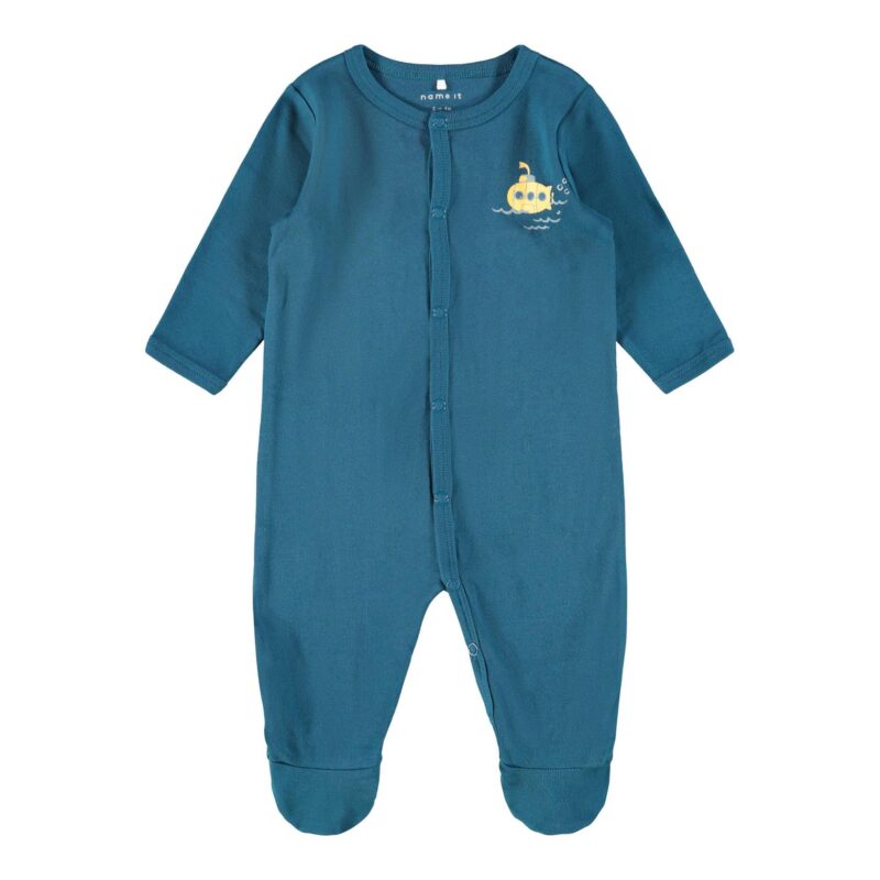 NAME IT 2er Pack Baby-Jungen Schlafanzug U-Boot Schlafstrampler Druckknöpfe  in Weiß/Blau – Detailbild 1 – jetzt kaufen bei Lifetex.eu