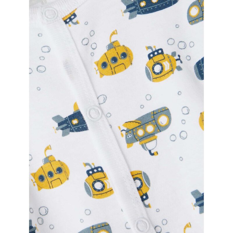 NAME IT 2er Pack Baby-Jungen Schlafanzug U-Boot Schlafstrampler Druckknöpfe  in Weiß/Blau – Detailbild 4 – jetzt kaufen bei Lifetex.eu