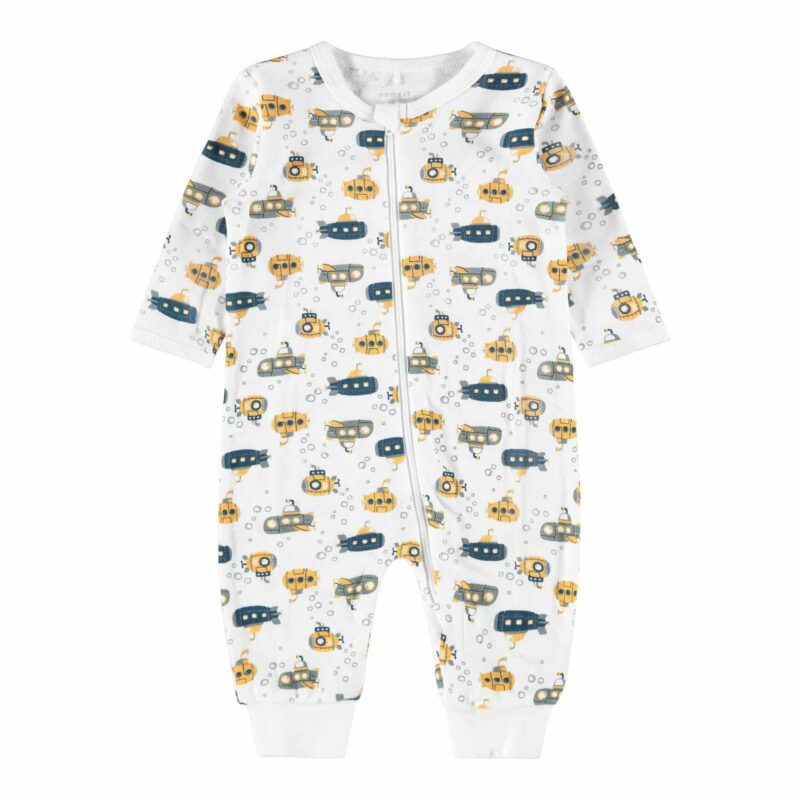 NAME IT 2er Pack Baby-Jungen Schlafanzug U-Boot Schlafstrampler Zip in Weiß/Blau – Detailbild 1 – jetzt kaufen bei Lifetex.eu