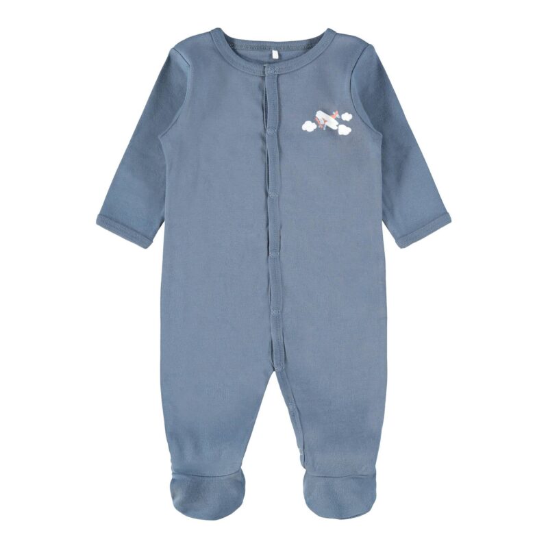 NAME IT 2er Pack Baby-Jungen Schlafanzug Flugzeuge Schlafstrampler Druckknöpfe in Weiß/Blau – Detailbild 2 – jetzt kaufen bei Lifetex.eu